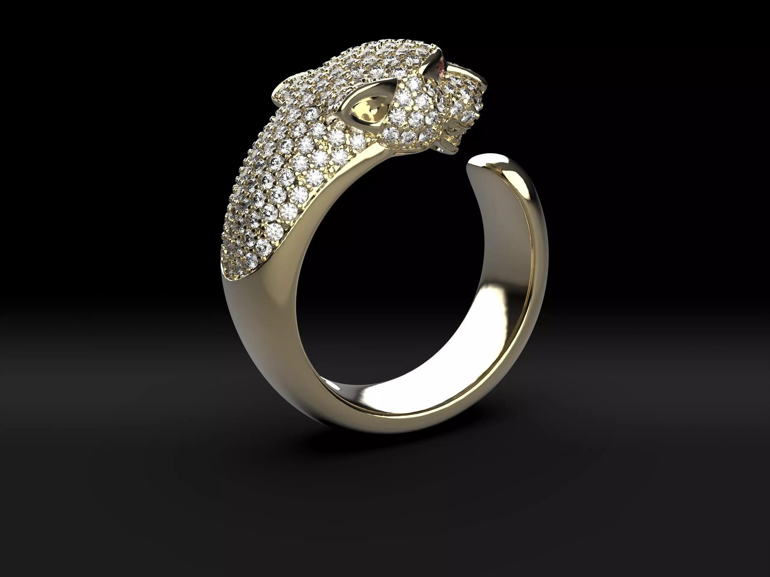 cartier phantera beautiful ring sizee 18 3D print model_5