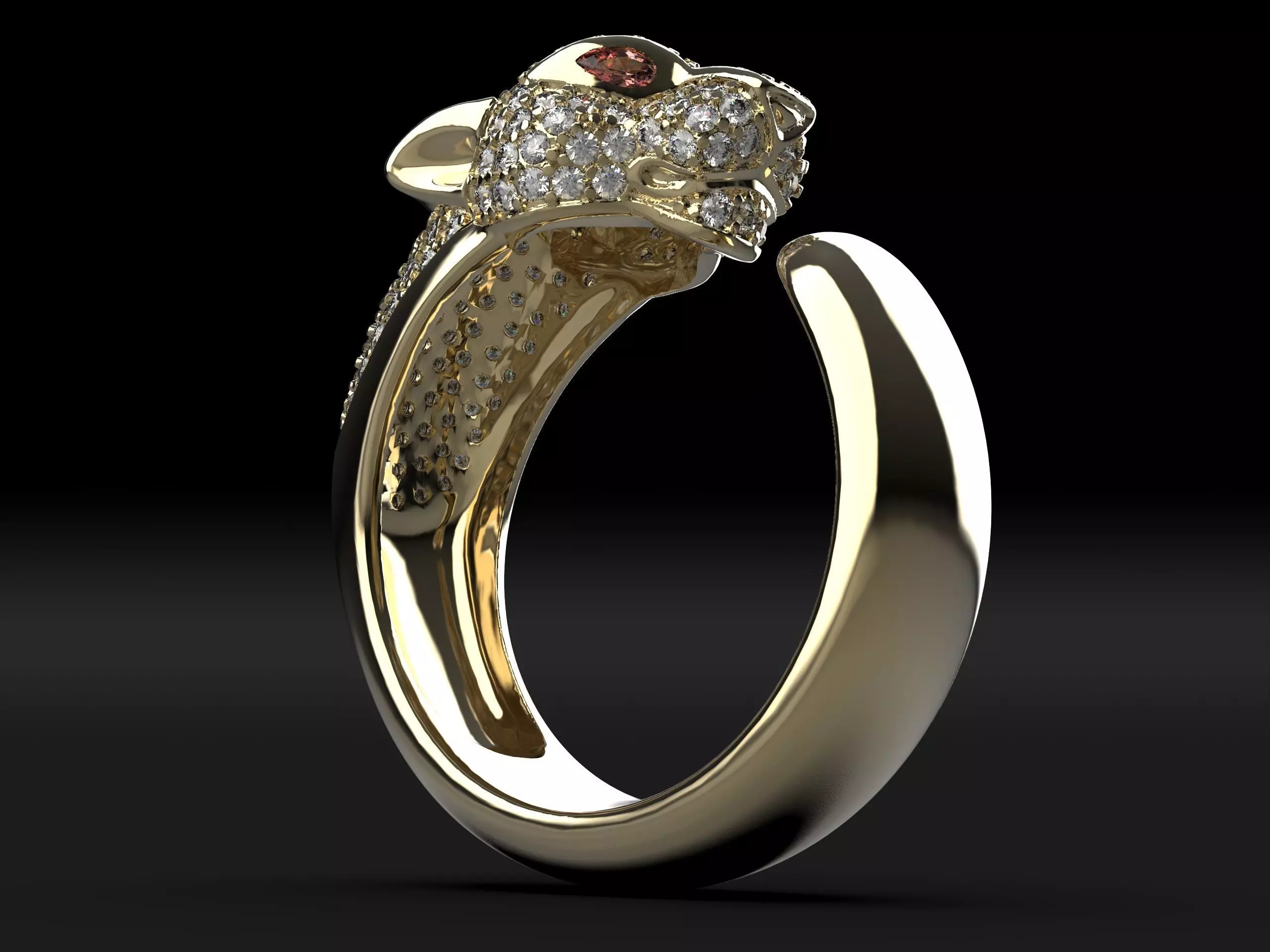 cartier phantera beautiful ring sizee 18 3D print model_2