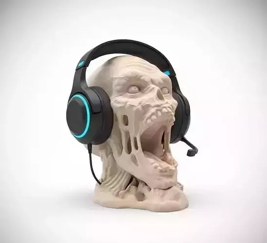  Melting Zombie Skull Headphone Stand