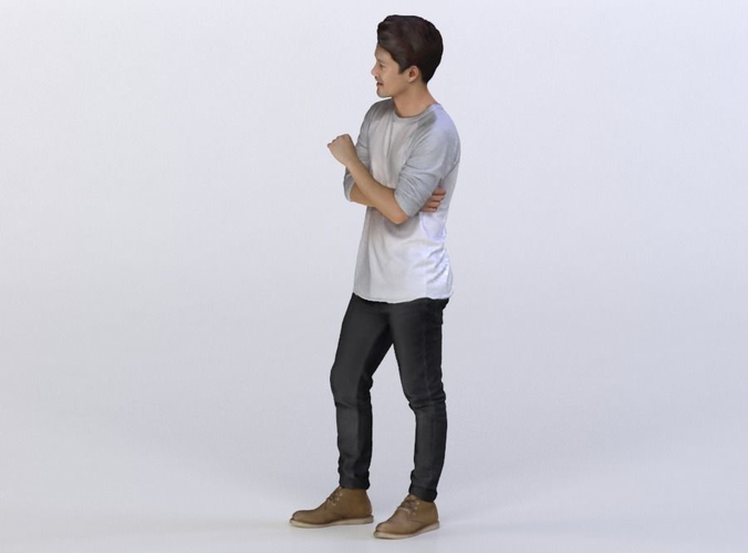 Chen 0455 Man Standing at an Angle, Arm Folded