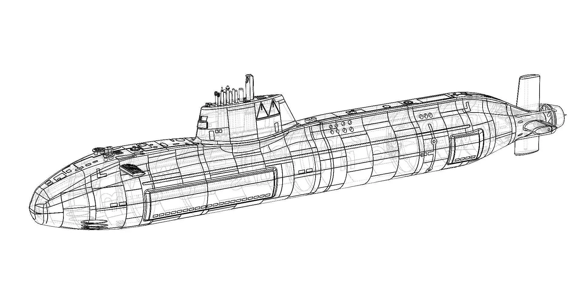 Astute Class Nuclear Submarine 1m model 3D print model_9