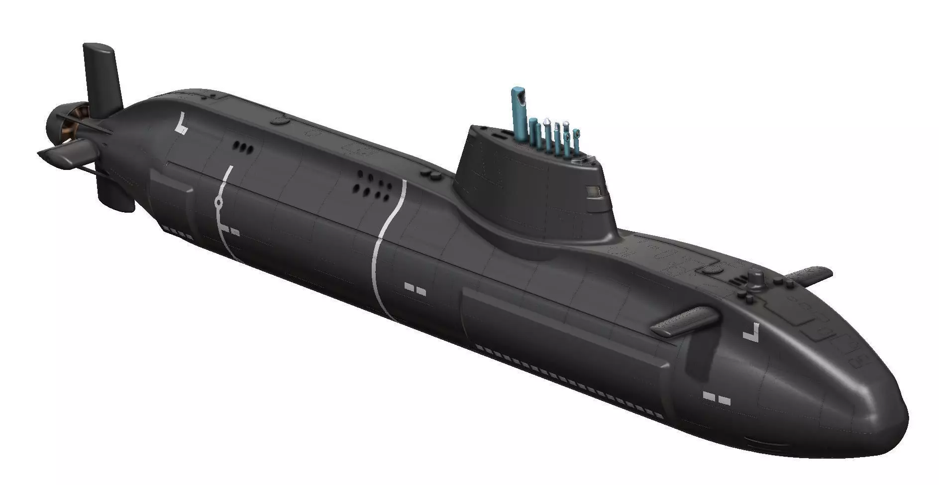 Astute Class Nuclear Submarine 1m model 3D print model_0