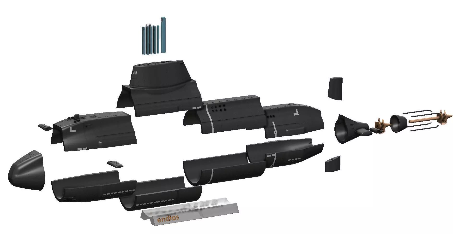 Astute Class Nuclear Submarine 1m model 3D print model_22