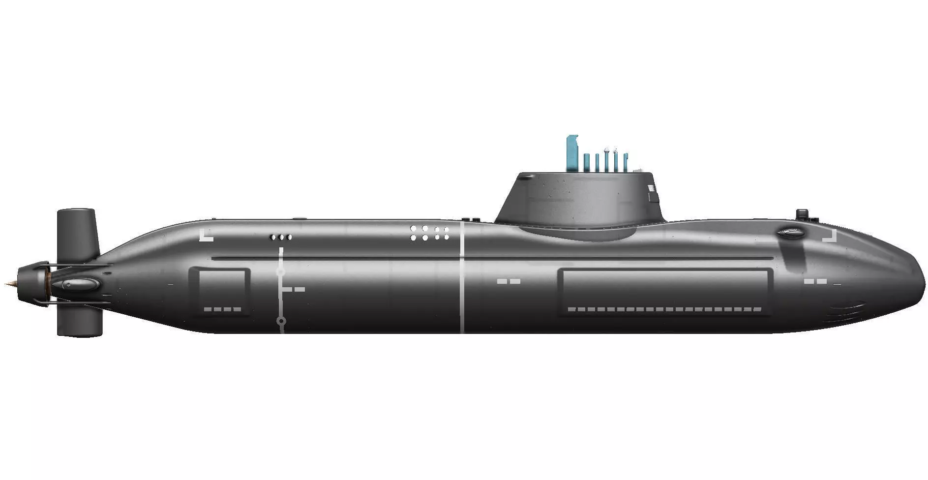 Astute Class Nuclear Submarine 1m model 3D print model_3