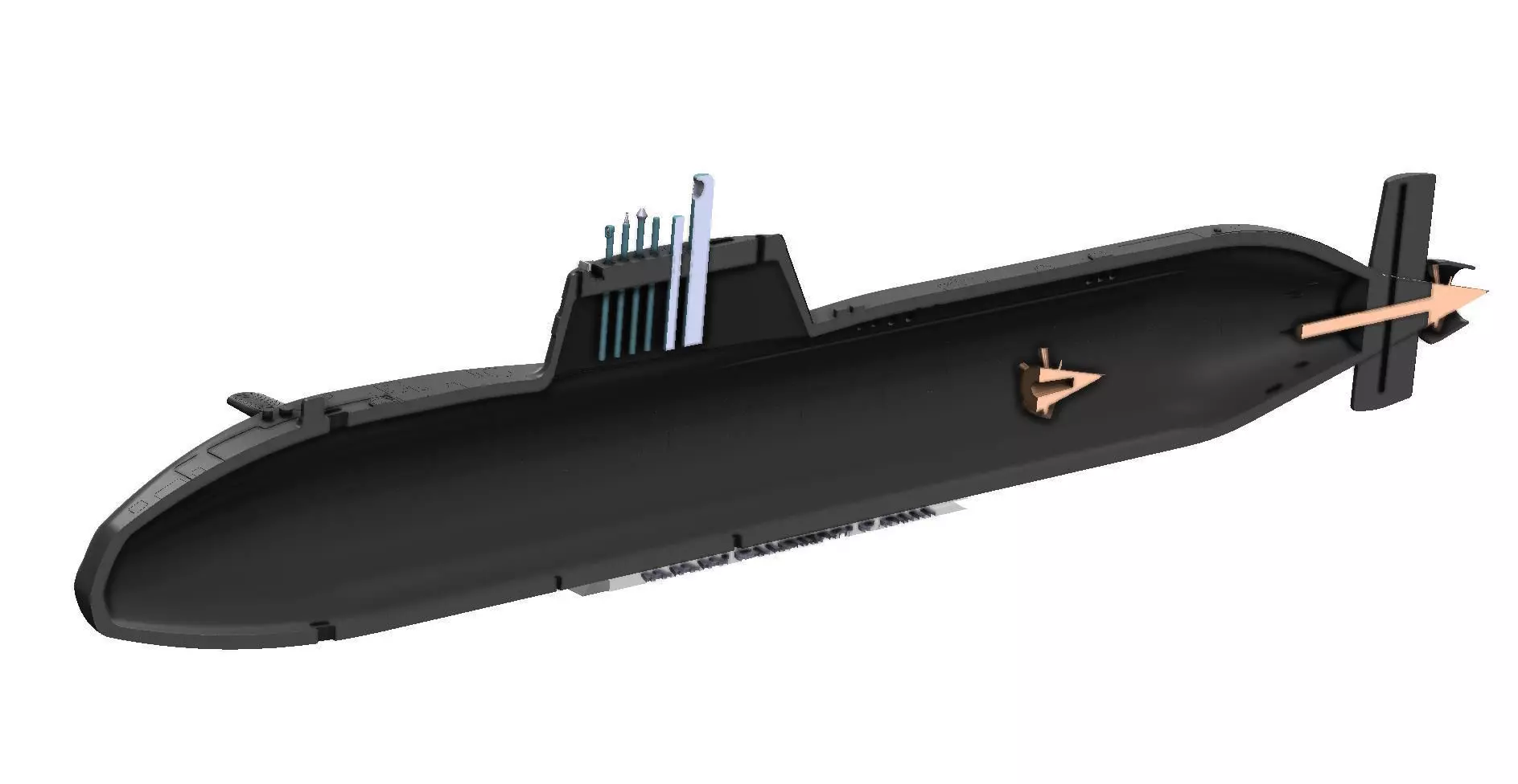 Astute Class Nuclear Submarine 1m model 3D print model_10