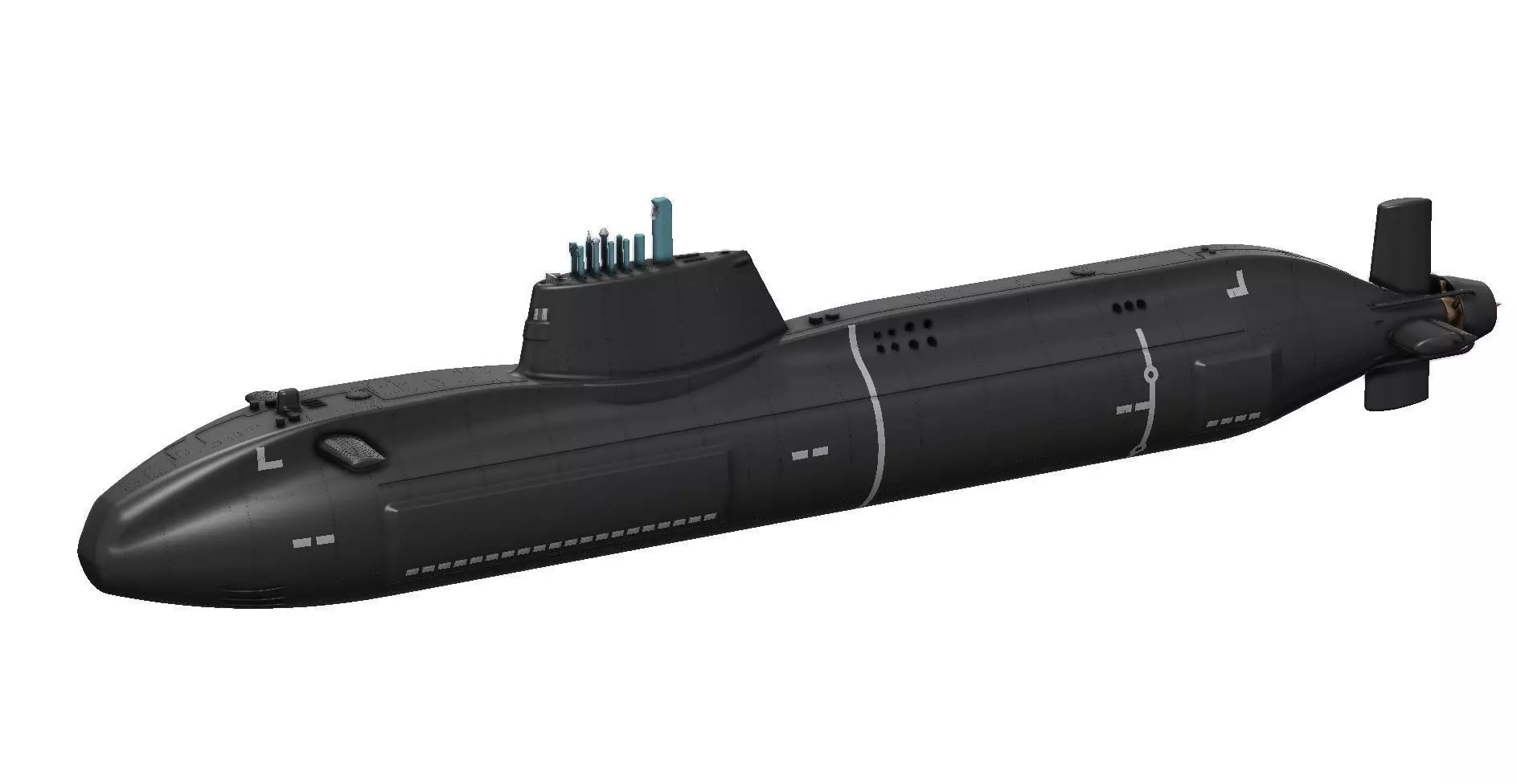 Astute Class Nuclear Submarine 1m model 3D print model_8