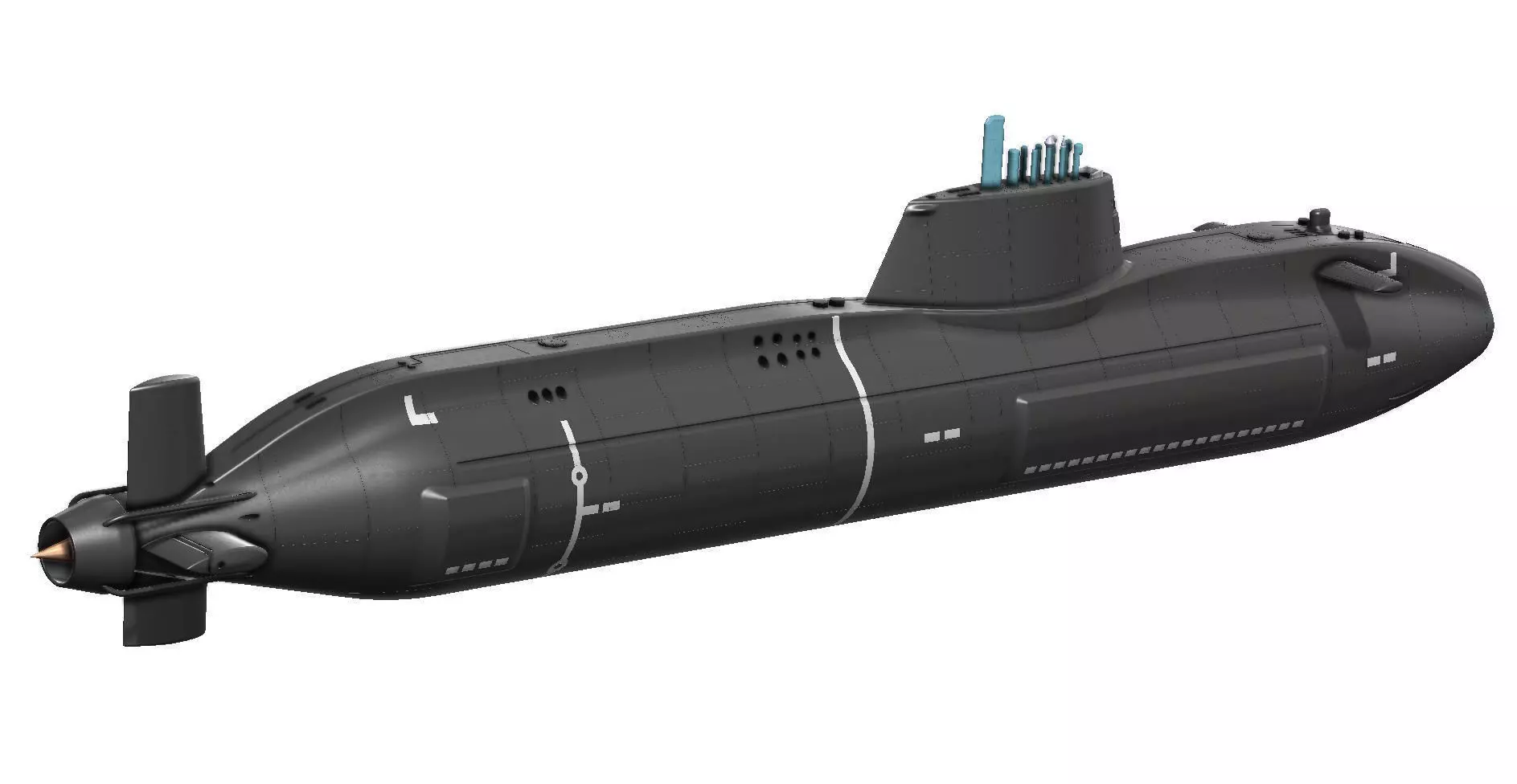 Astute Class Nuclear Submarine 1m model 3D print model_4