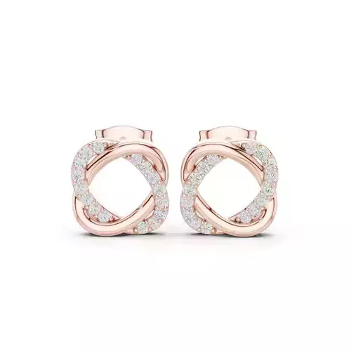Diamond Loops Studs Earrings 3dm stl renders animation videos