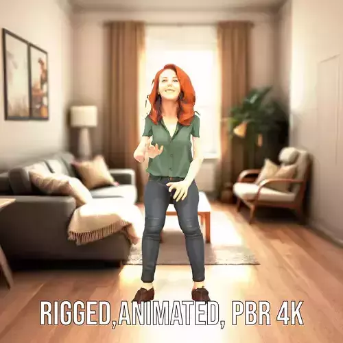 Redhead Casual Woman model pack