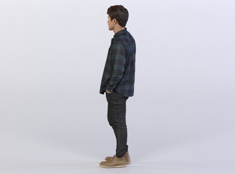 Chen 0493 Man in a Shirt, Arm in a Pocket 3D model_0