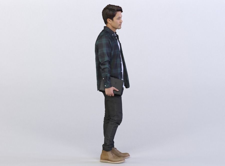 Chen 0493 Man in a Shirt, Arm in a Pocket 3D model_2