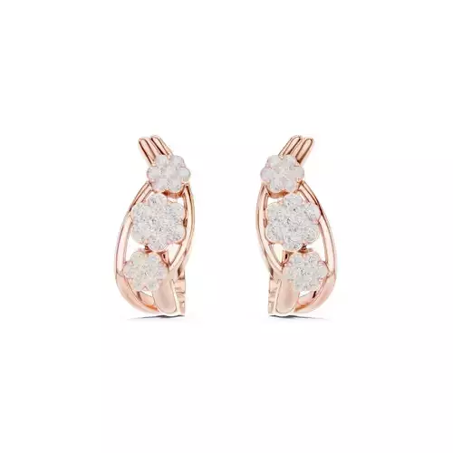 Diamond Hoops Earrings 3dm stl renders animation details