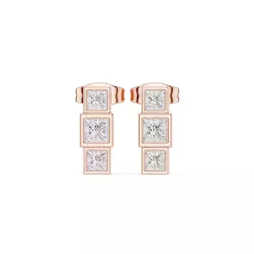 Diamond Studs Earrings 3dm stl renders animation videos details