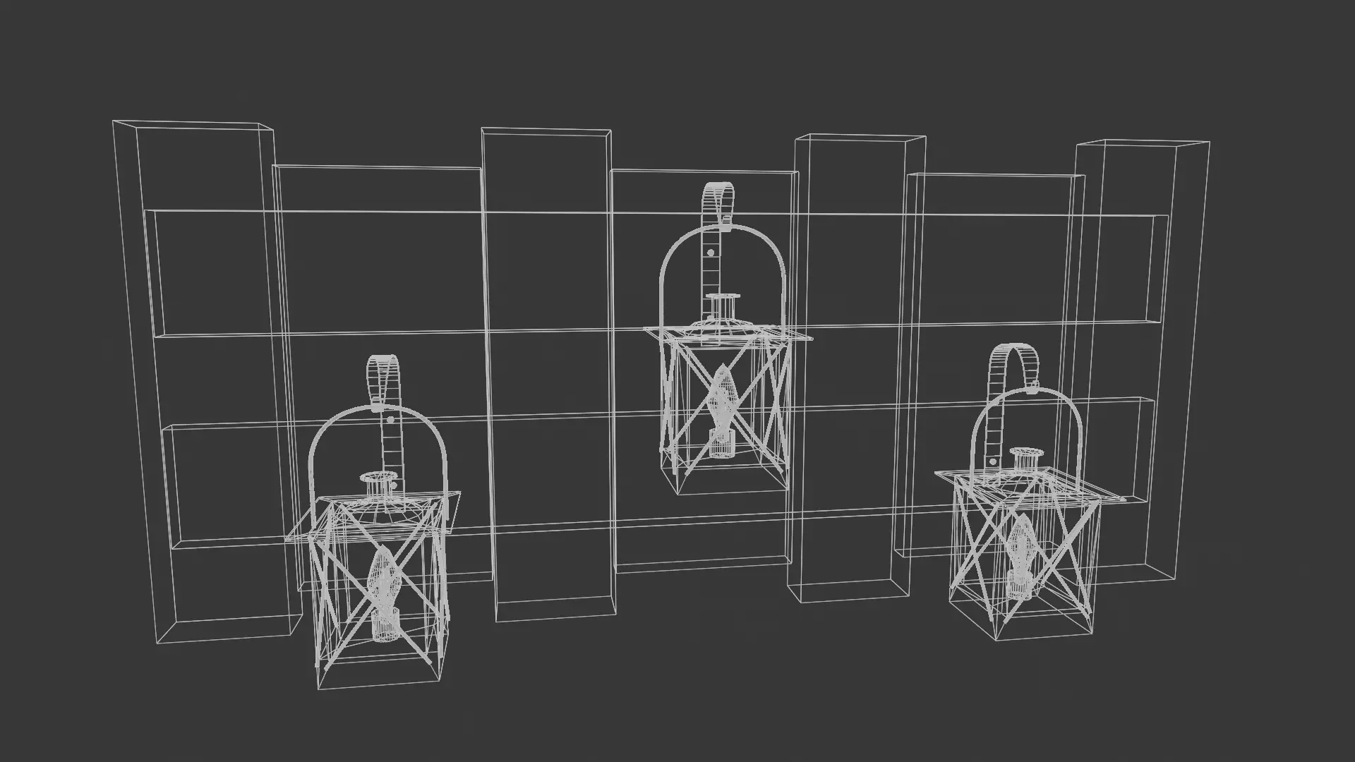 Recycled Wood Hanging Lamp Wall Art Low-poly 3D model_5