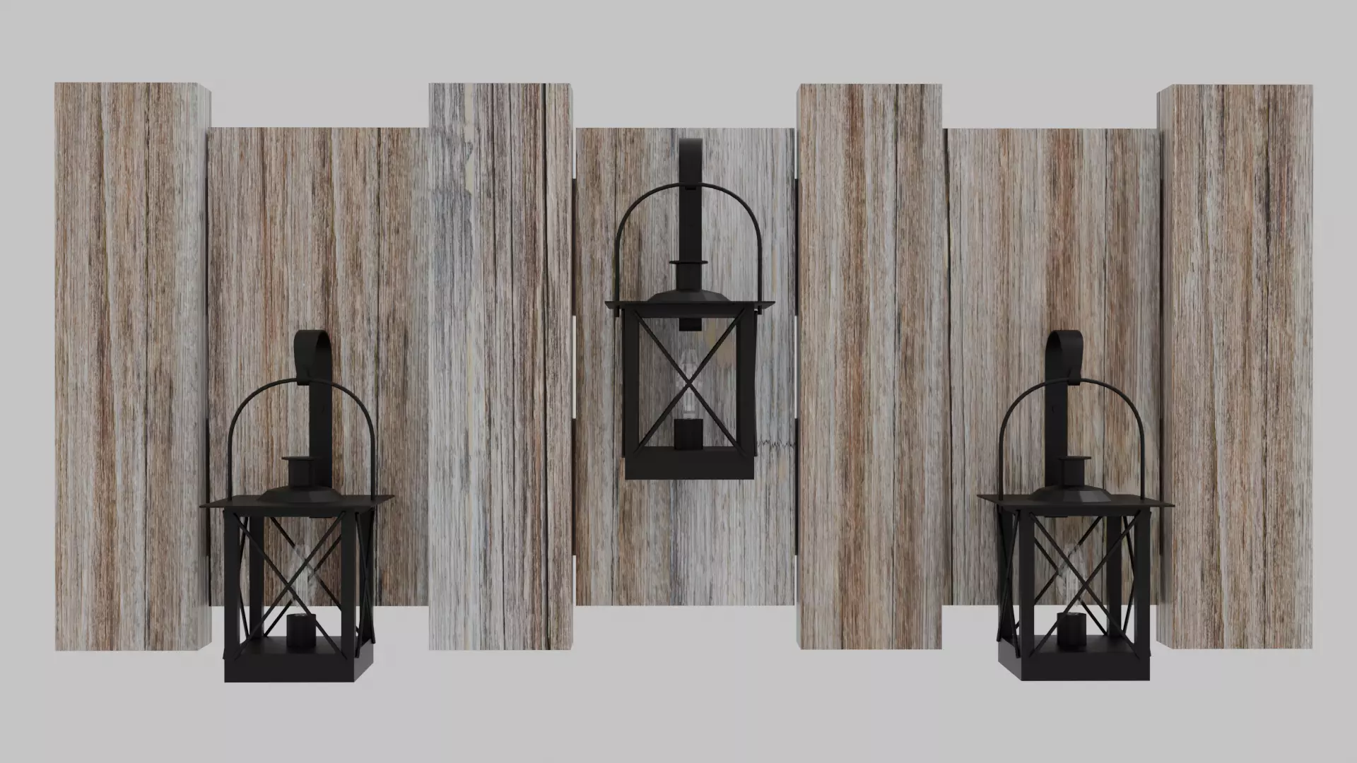 Recycled Wood Hanging Lamp Wall Art Low-poly 3D model_2