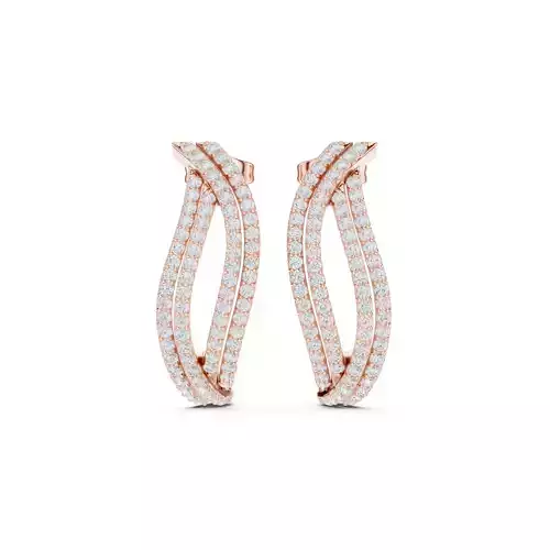 Diamond Hoops Earrings 3dm stl renders animation details