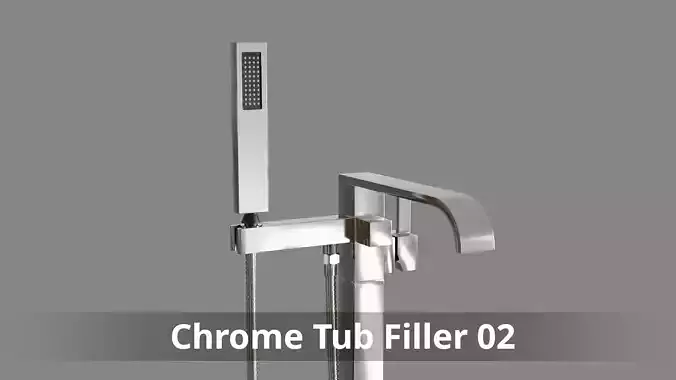 Chrome Freestanding tub Filler 02