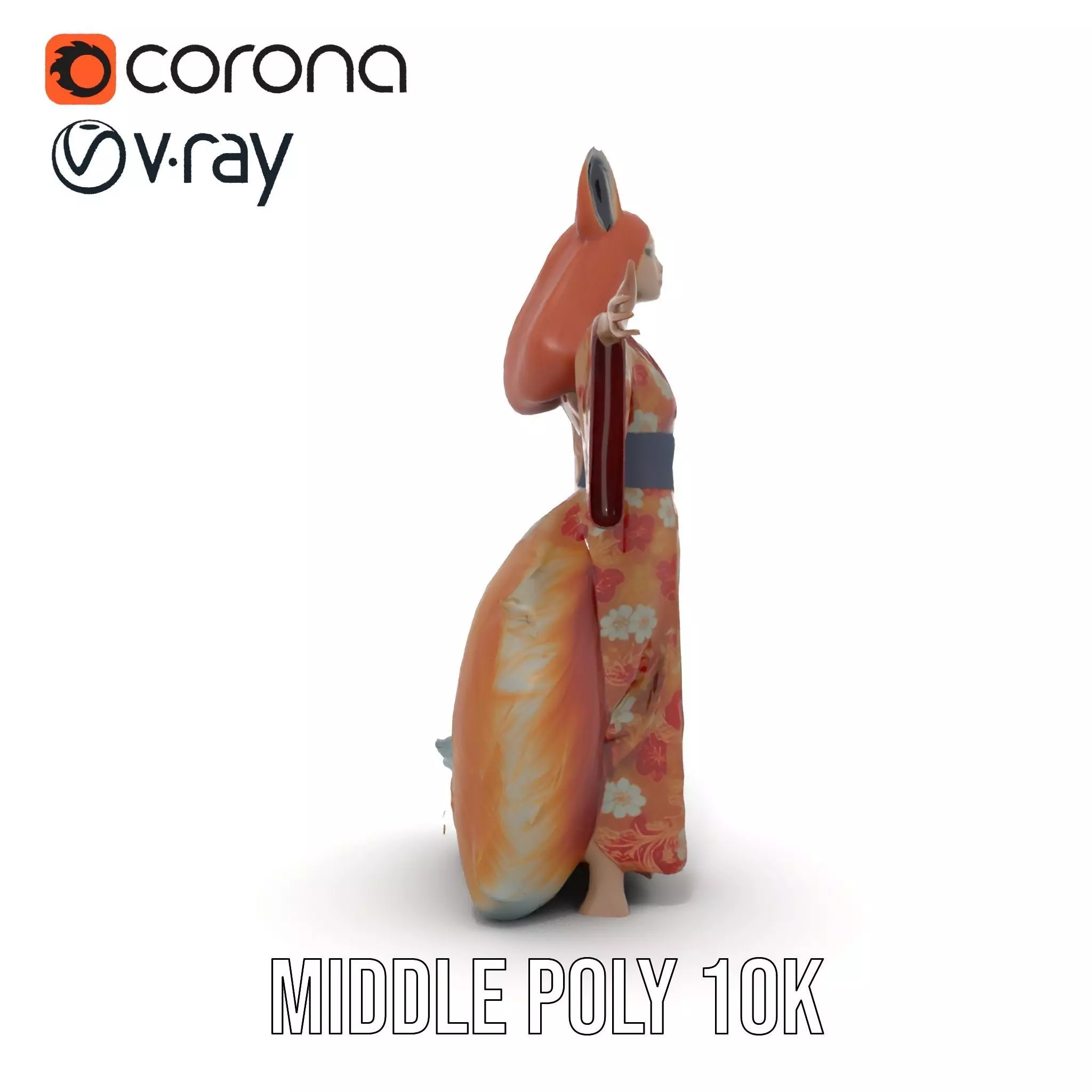 Intrinsic Kitsune Kimono model pack Low-poly 3D model_9