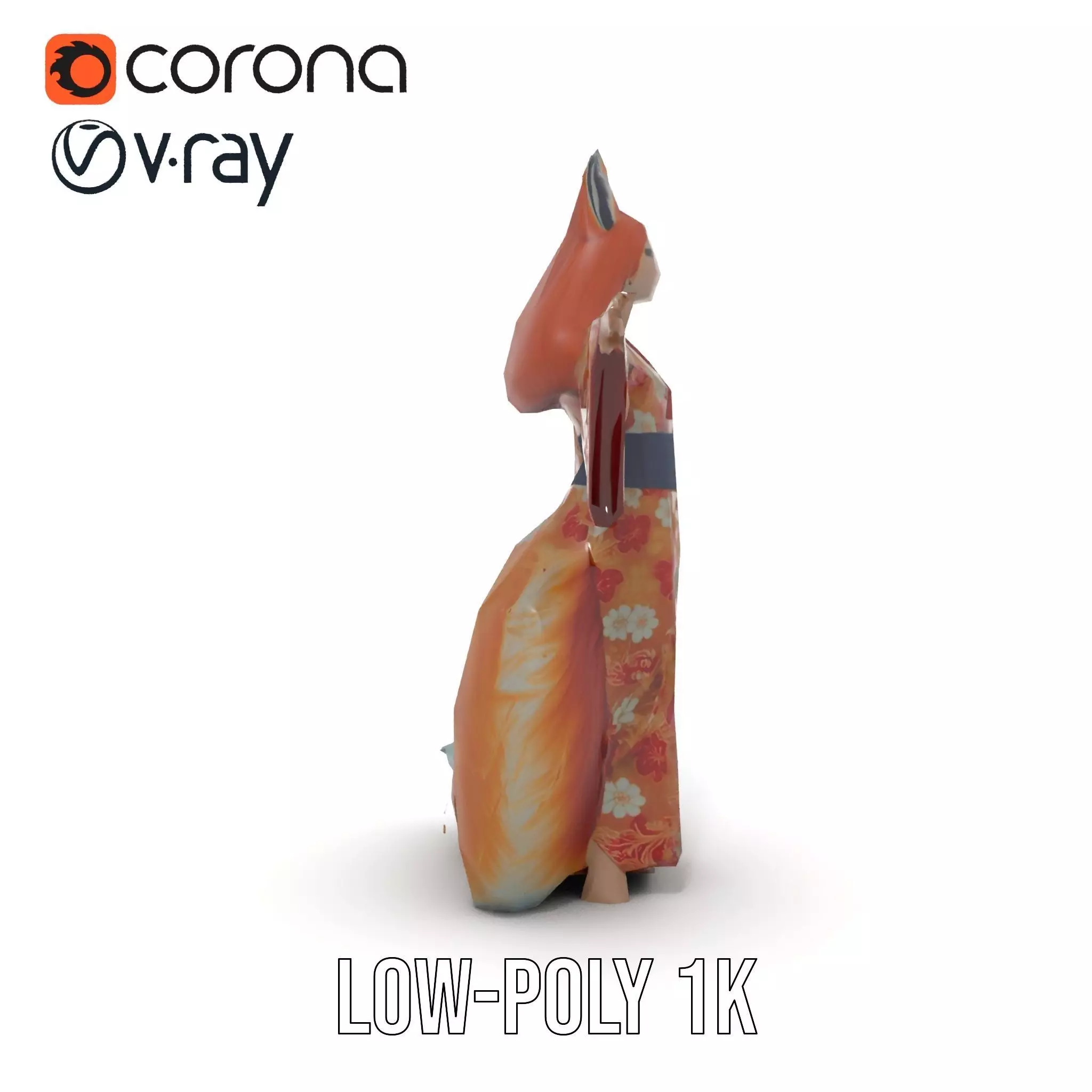 Intrinsic Kitsune Kimono model pack Low-poly 3D model_15