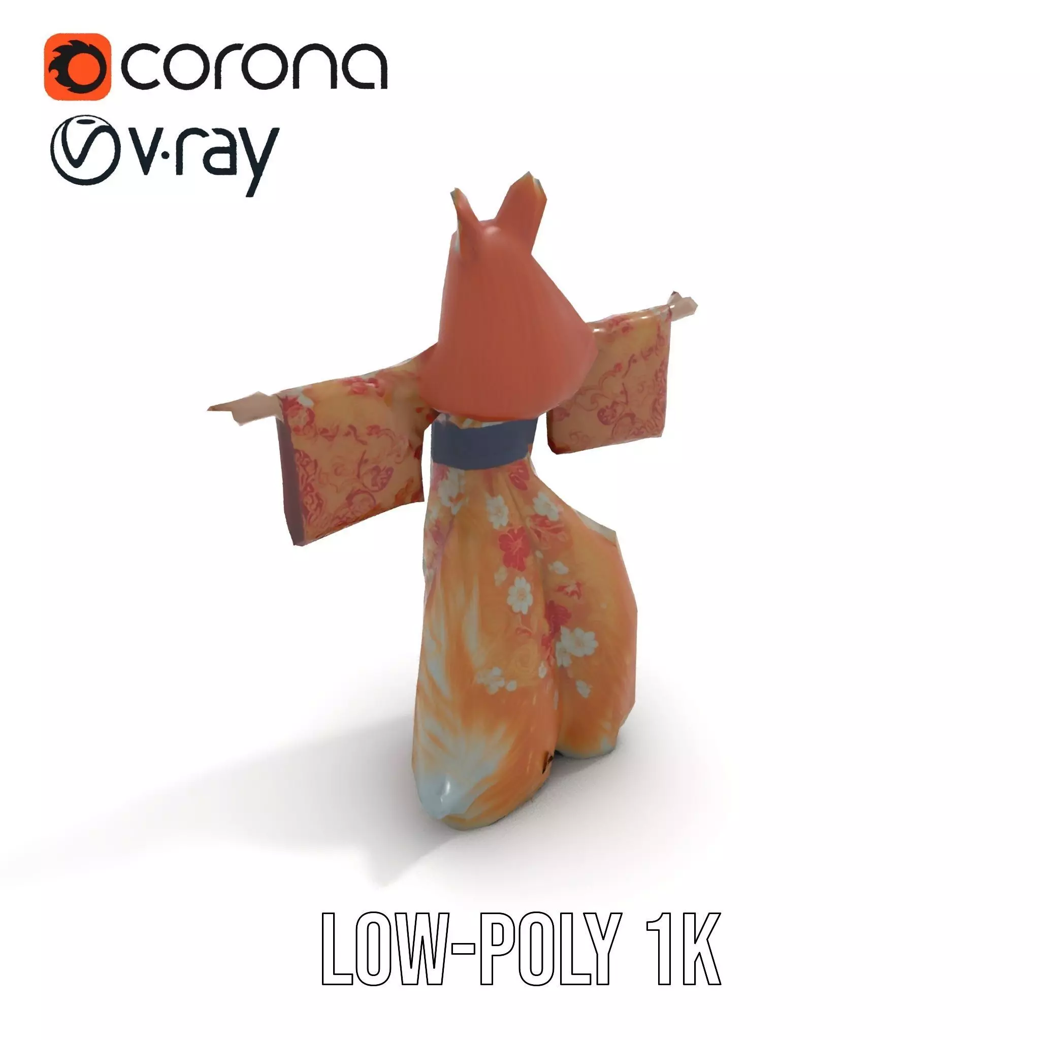 Intrinsic Kitsune Kimono model pack Low-poly 3D model_26