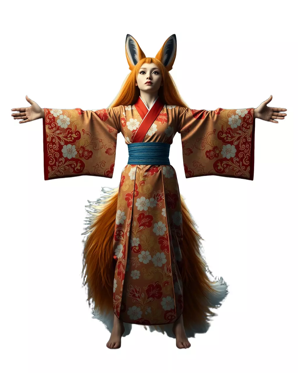 Intrinsic Kitsune Kimono model pack Low-poly 3D model_2