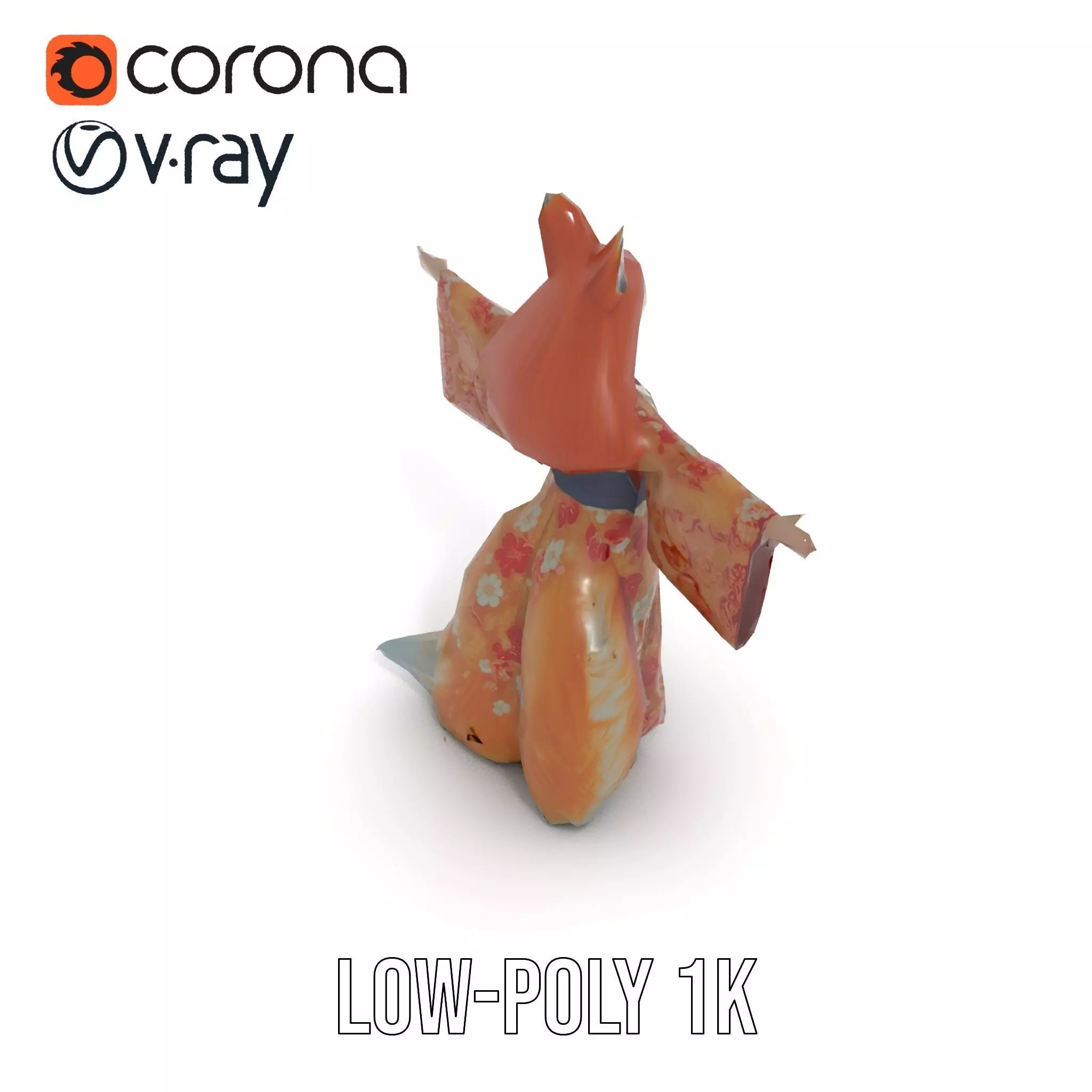 Intrinsic Kitsune Kimono model pack Low-poly 3D model_31