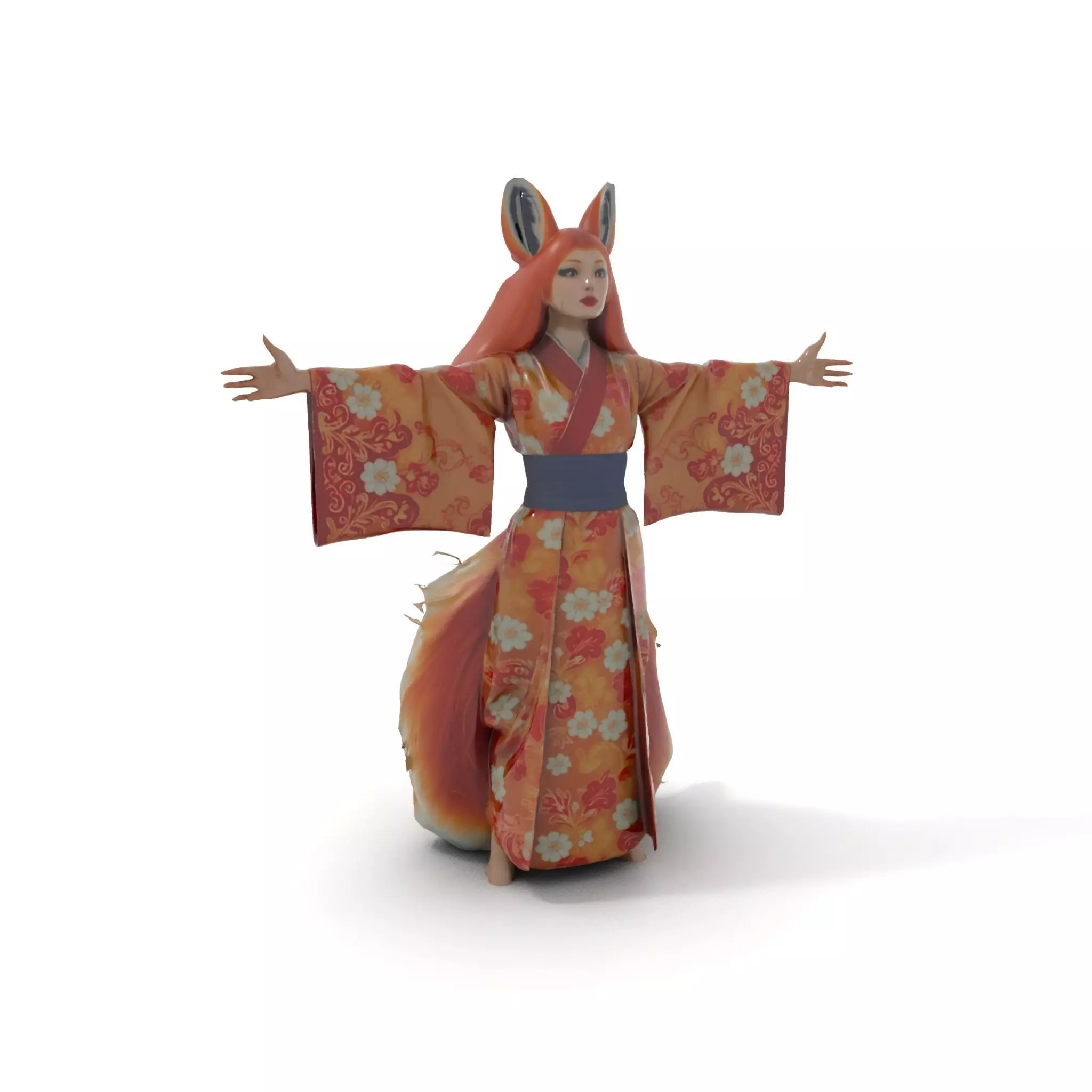 Intrinsic Kitsune Kimono model pack Low-poly 3D model_7