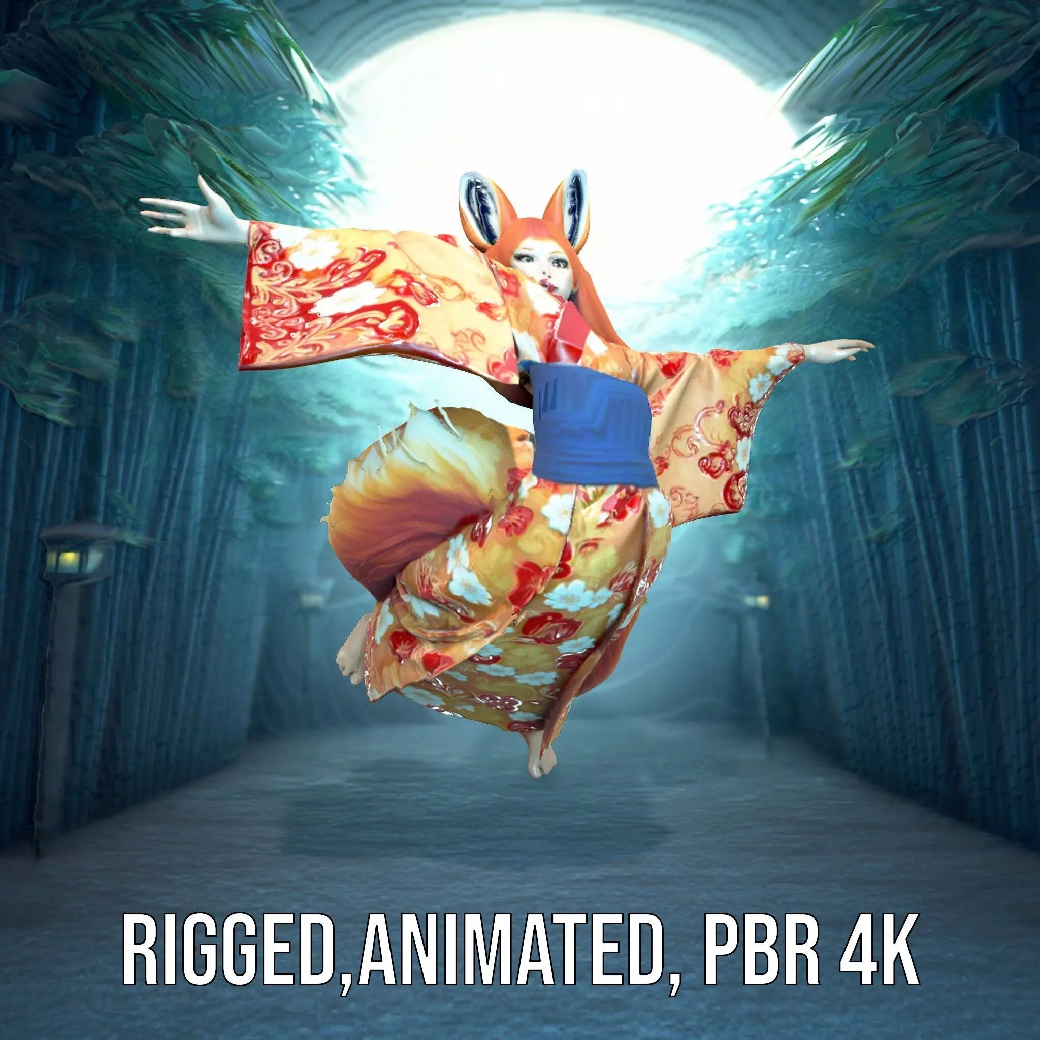 Intrinsic Kitsune Kimono model pack Low-poly 3D model_0