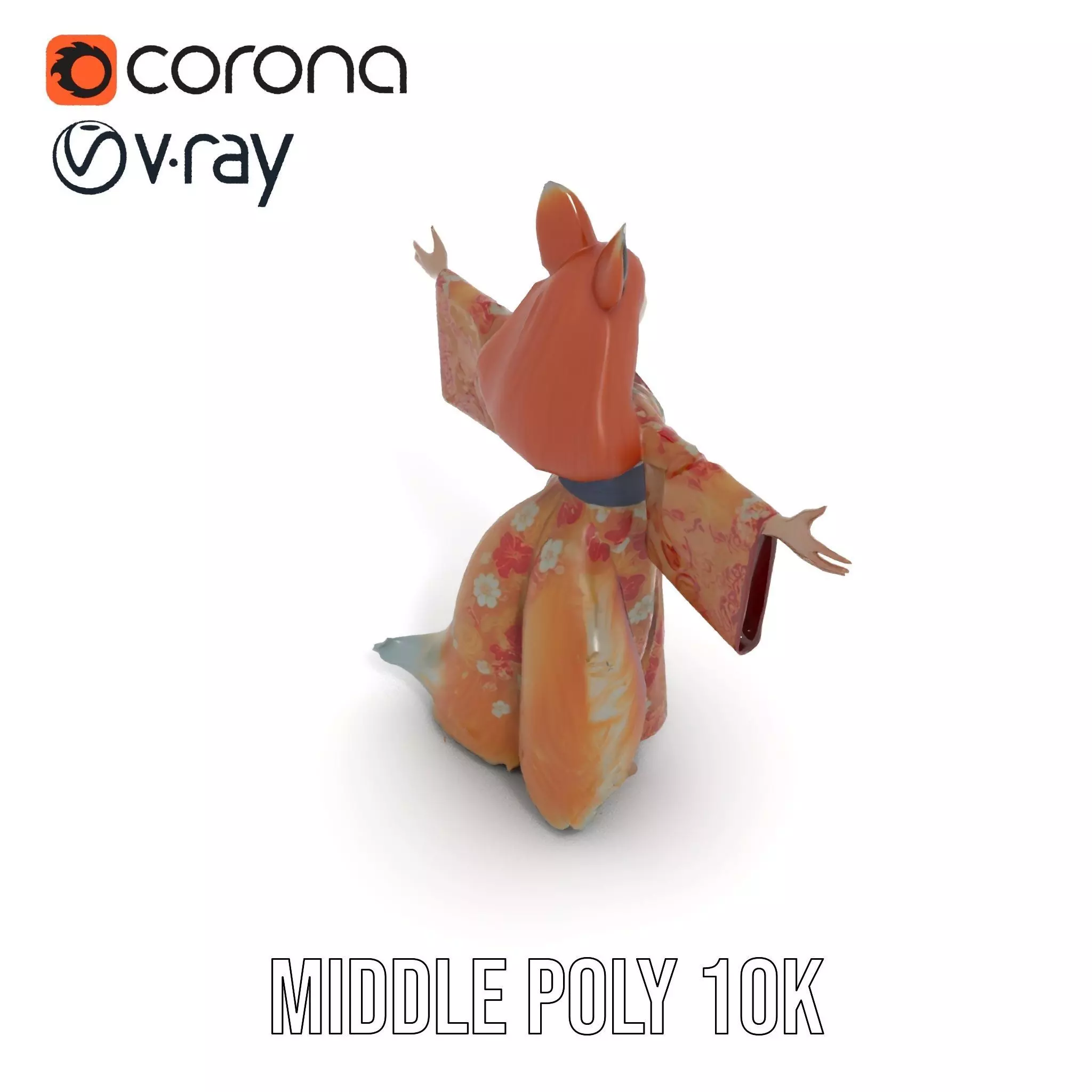 Intrinsic Kitsune Kimono model pack Low-poly 3D model_19