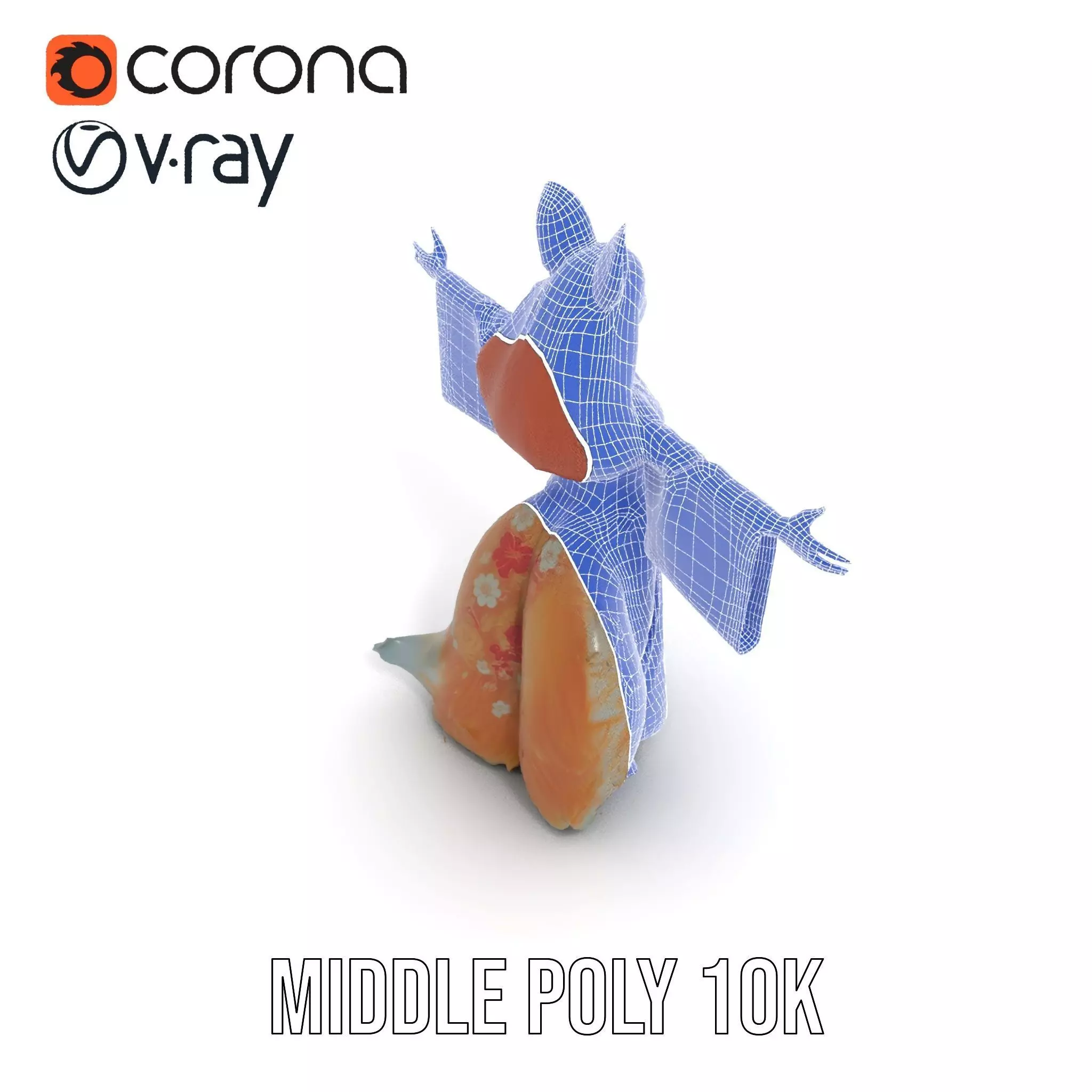 Intrinsic Kitsune Kimono model pack Low-poly 3D model_22