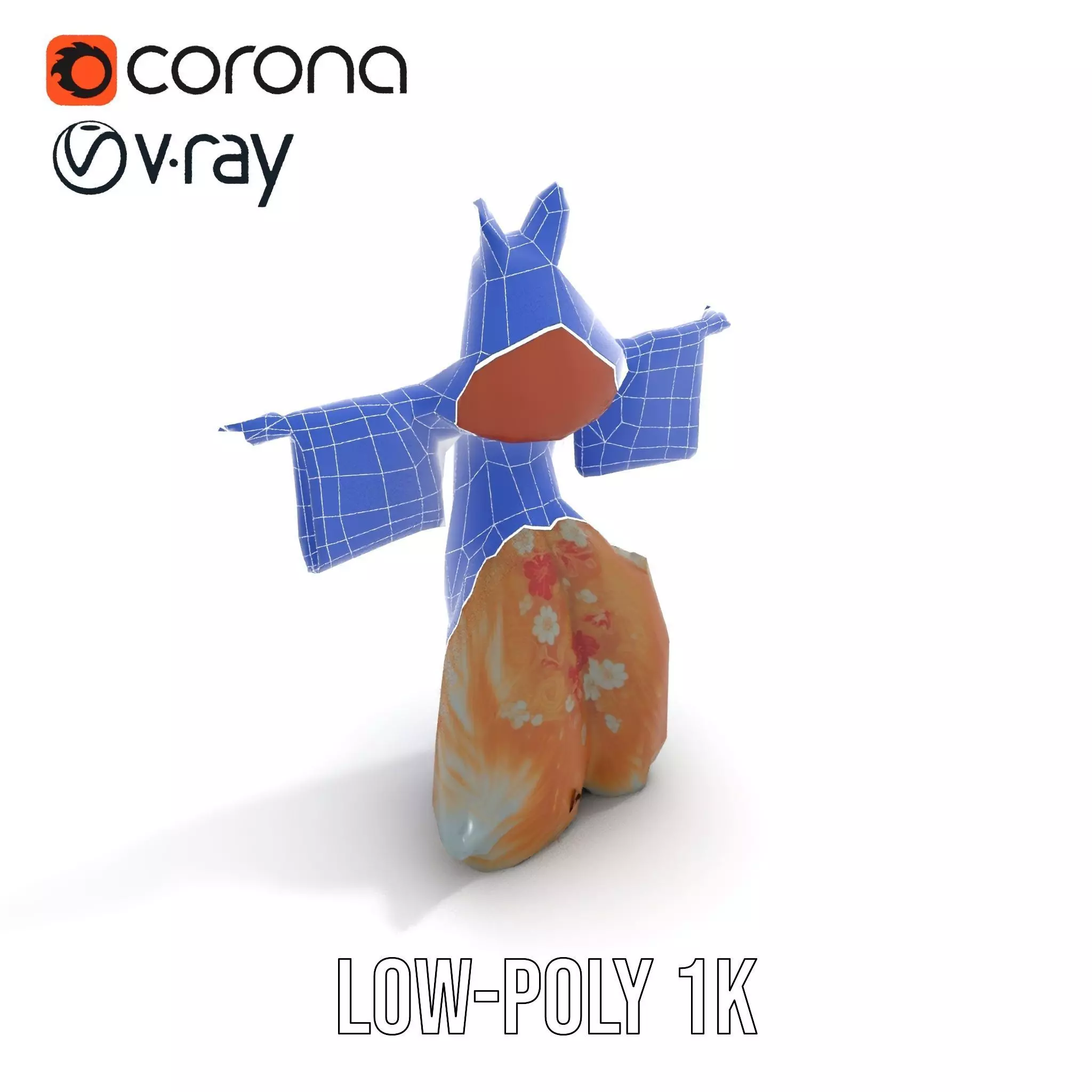 Intrinsic Kitsune Kimono model pack Low-poly 3D model_23