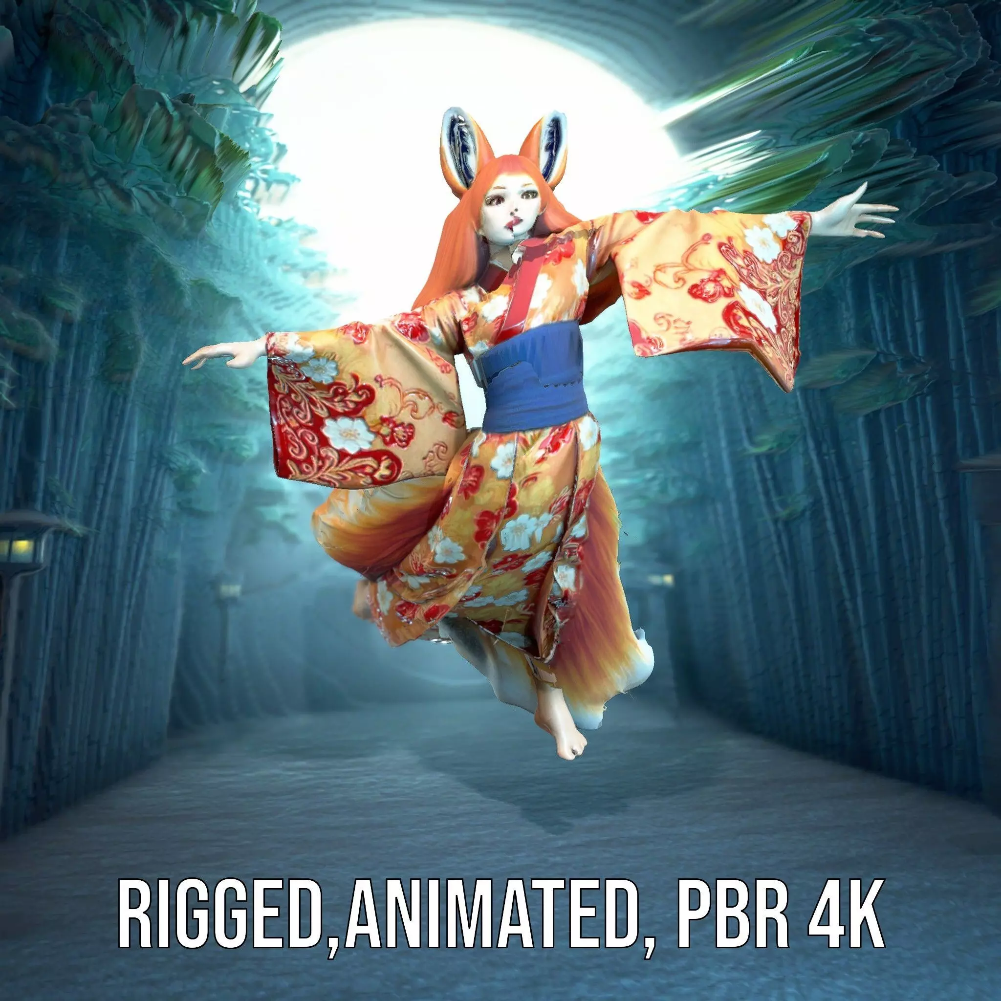 Intrinsic Kitsune Kimono model pack Low-poly 3D model_4