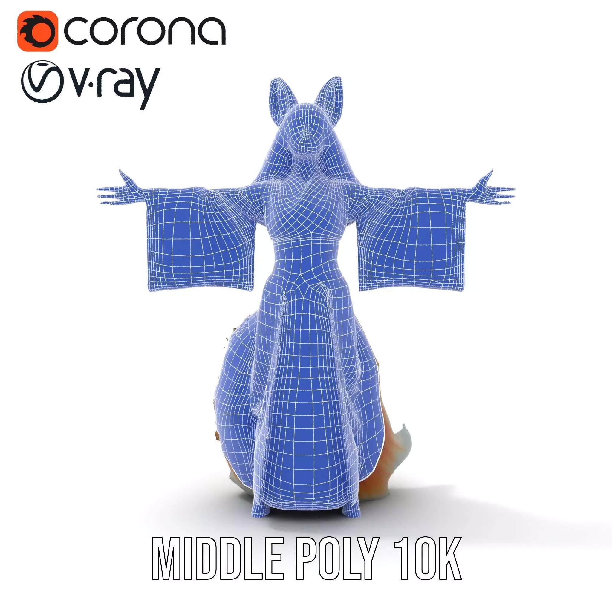 Intrinsic Kitsune Kimono model pack Low-poly 3D model_27