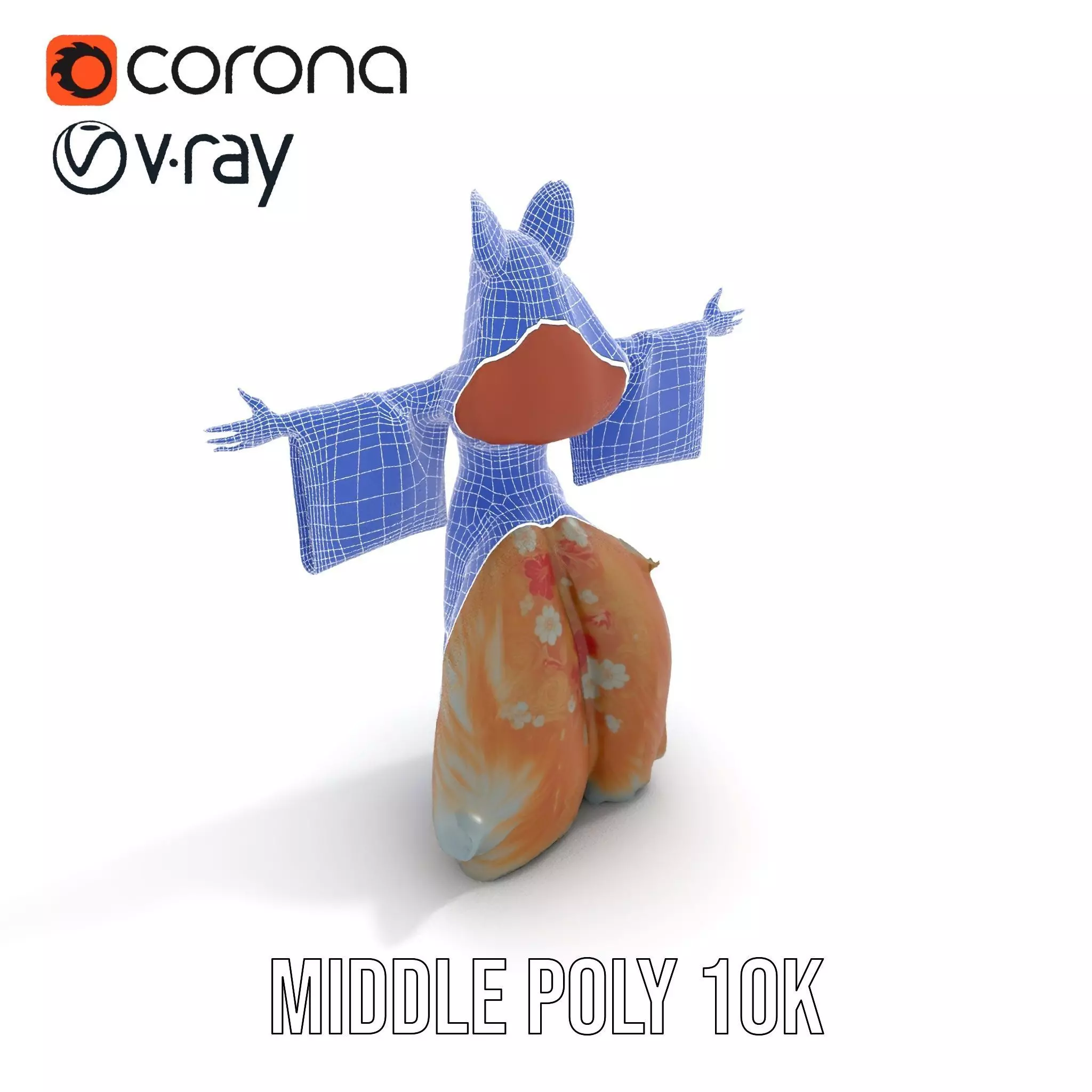 Intrinsic Kitsune Kimono model pack Low-poly 3D model_30