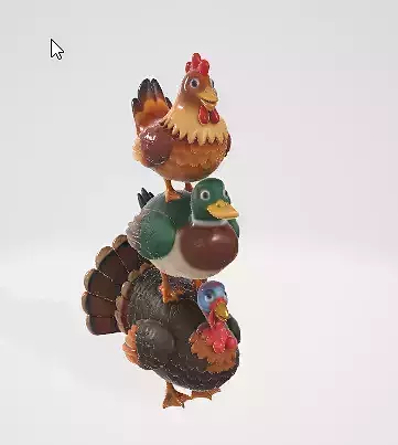 Stacked Birds 3D Model