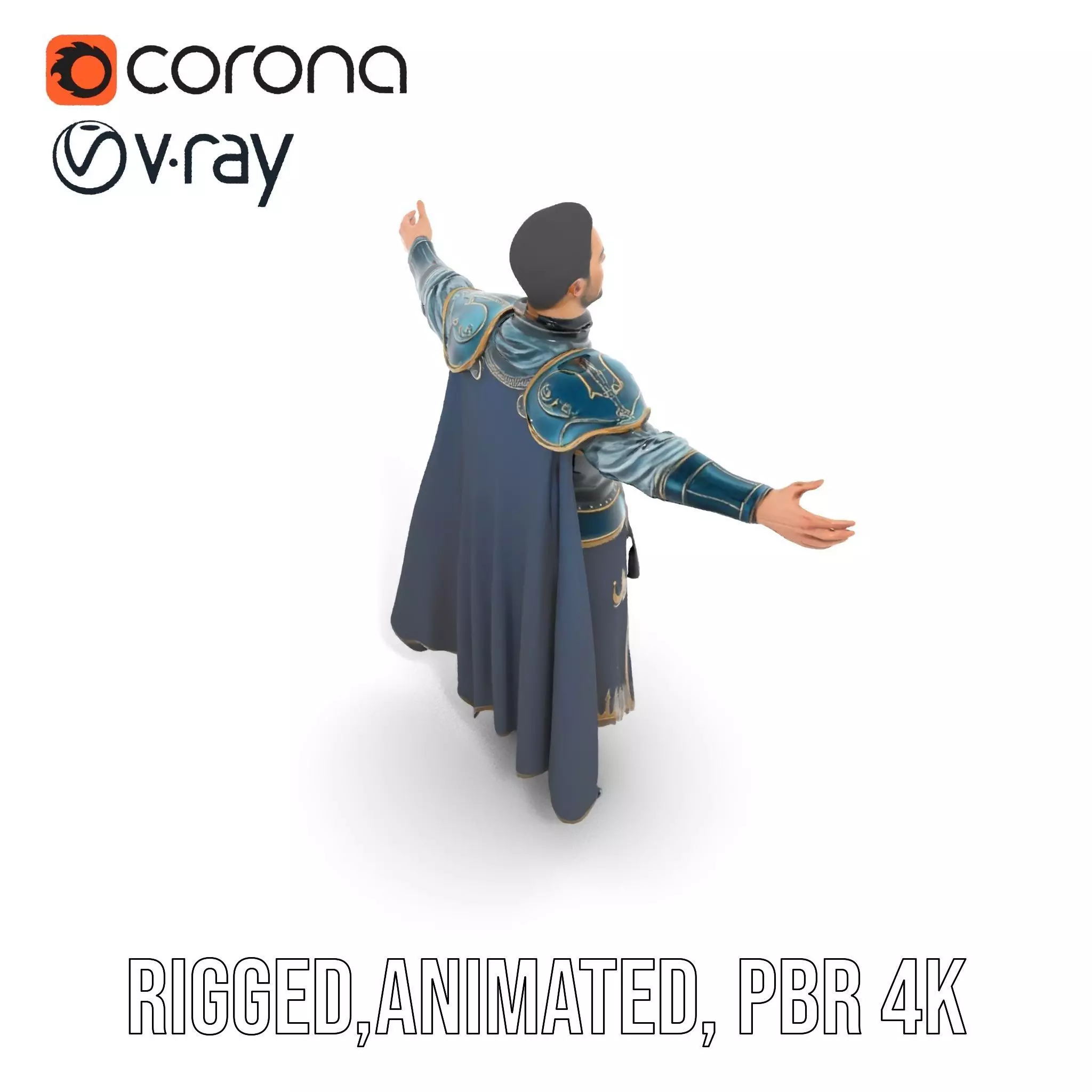 Regal Knight Armor model pack Low-poly 3D model_21