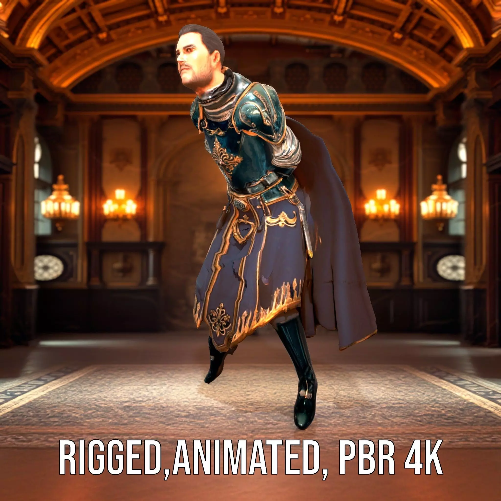 Regal Knight Armor model pack Low-poly 3D model_0