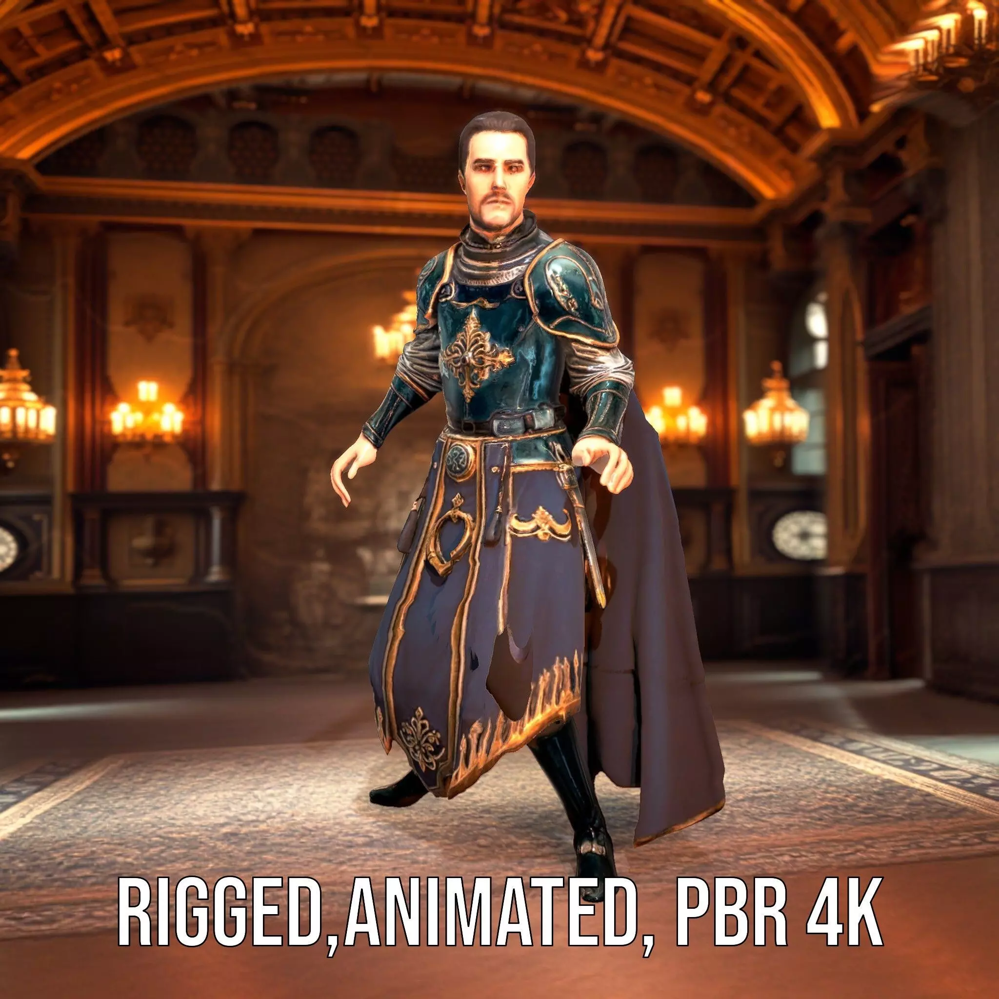 Regal Knight Armor model pack Low-poly 3D model_4