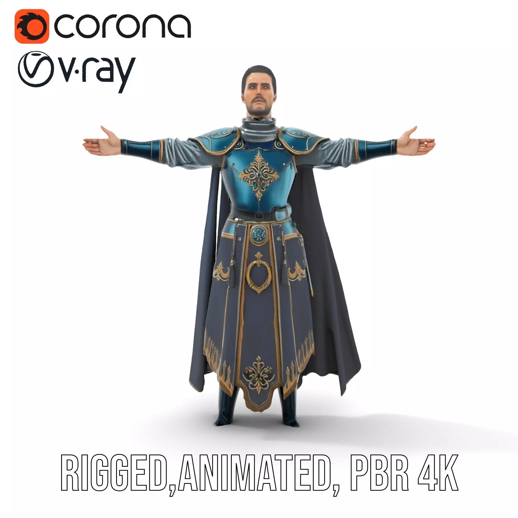 Regal Knight Armor model pack Low-poly 3D model_24