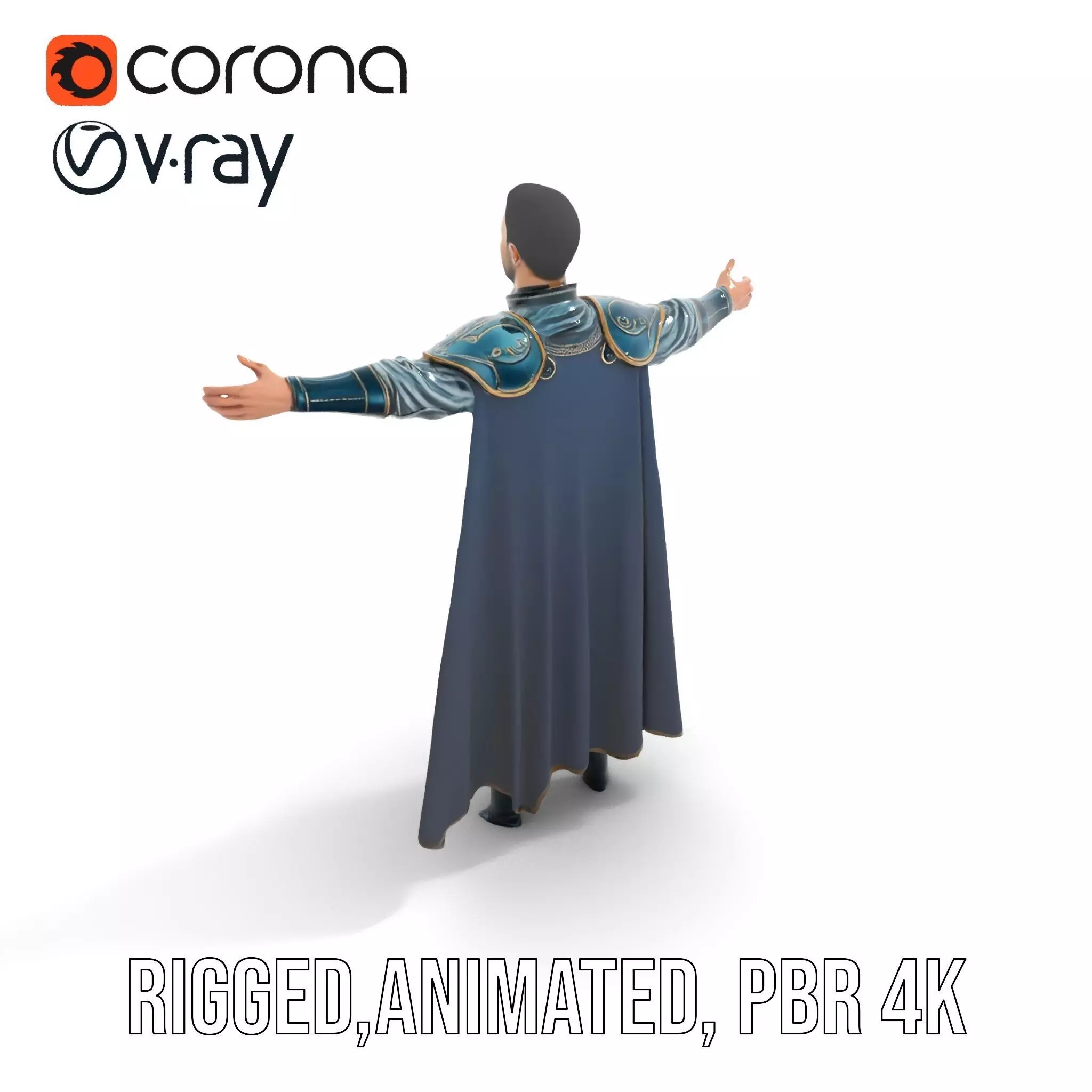 Regal Knight Armor model pack Low-poly 3D model_18