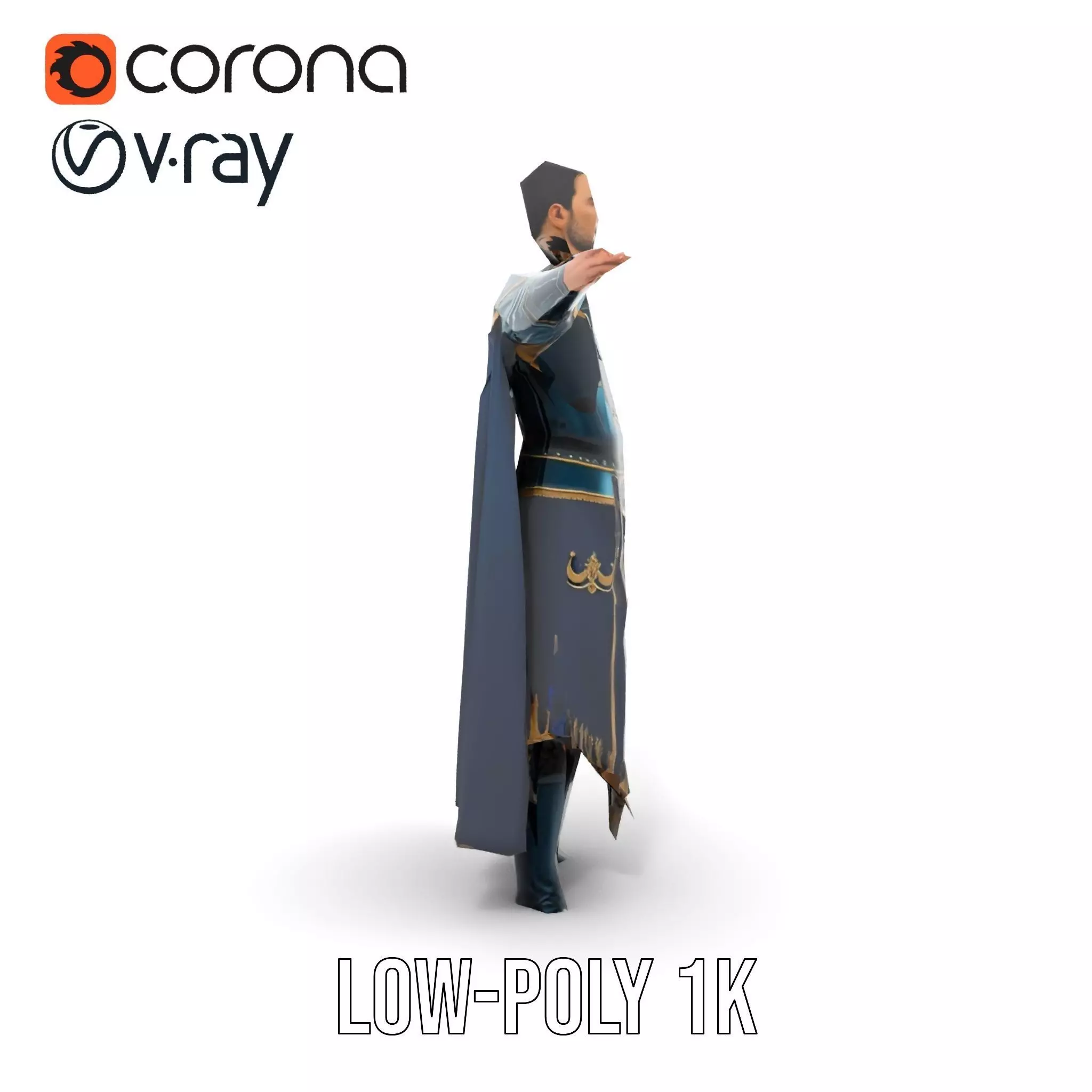 Regal Knight Armor model pack Low-poly 3D model_12