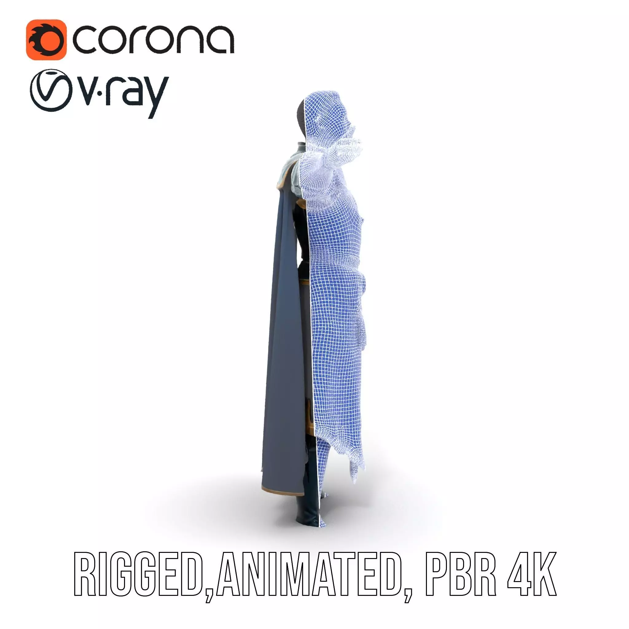 Regal Knight Armor model pack Low-poly 3D model_32