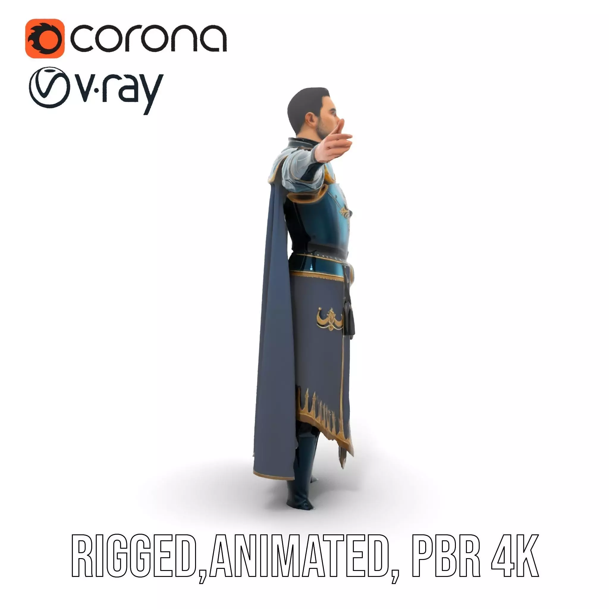 Regal Knight Armor model pack Low-poly 3D model_27