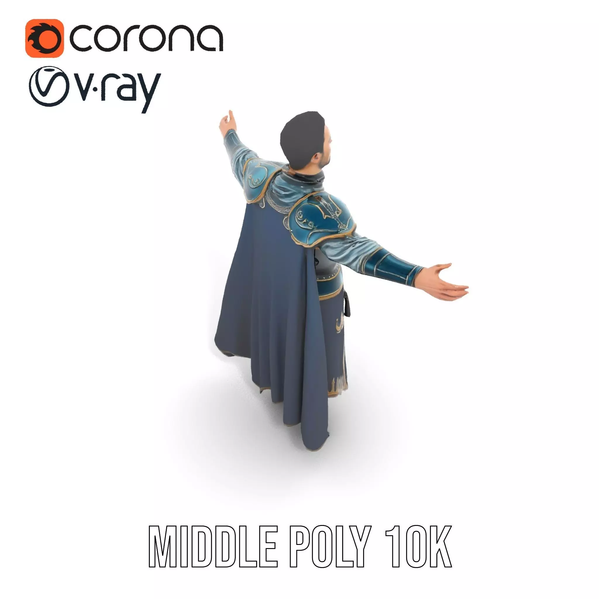 Regal Knight Armor model pack Low-poly 3D model_11