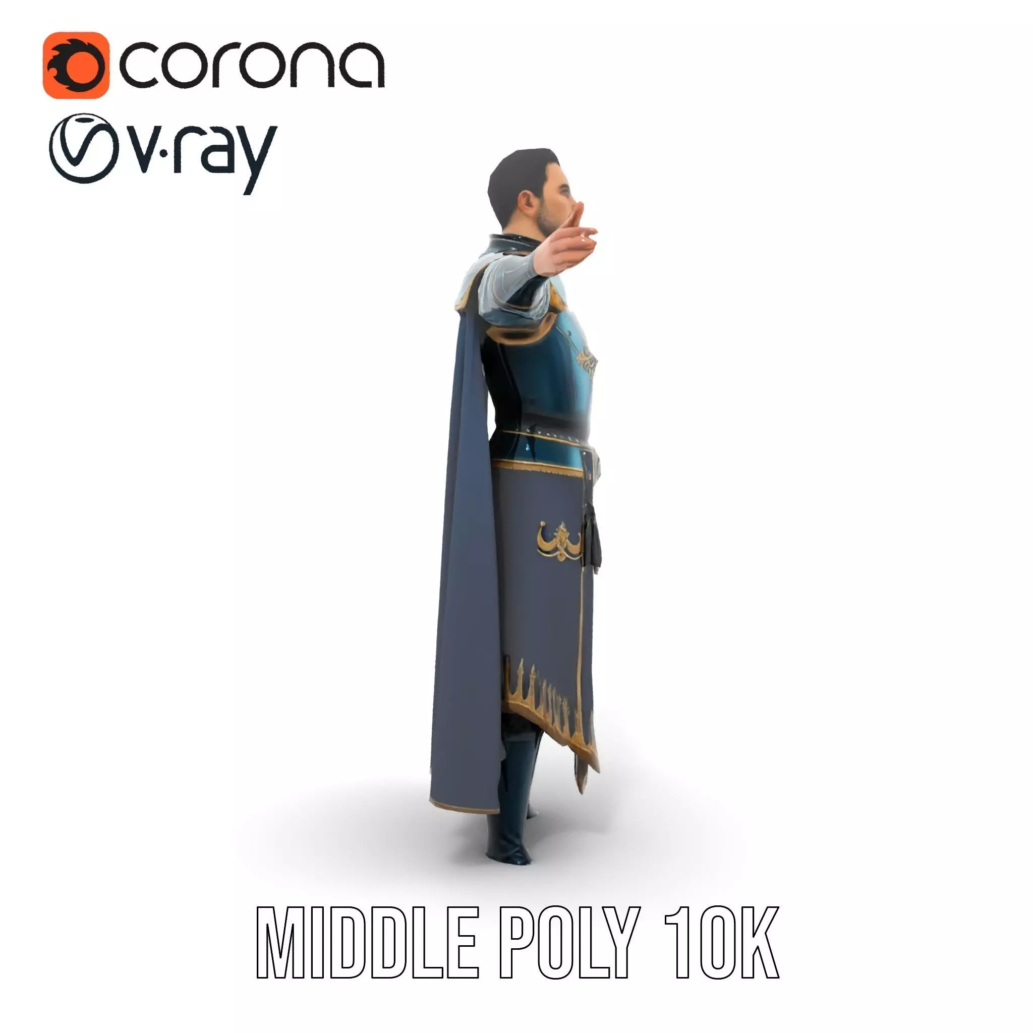 Regal Knight Armor model pack Low-poly 3D model_16