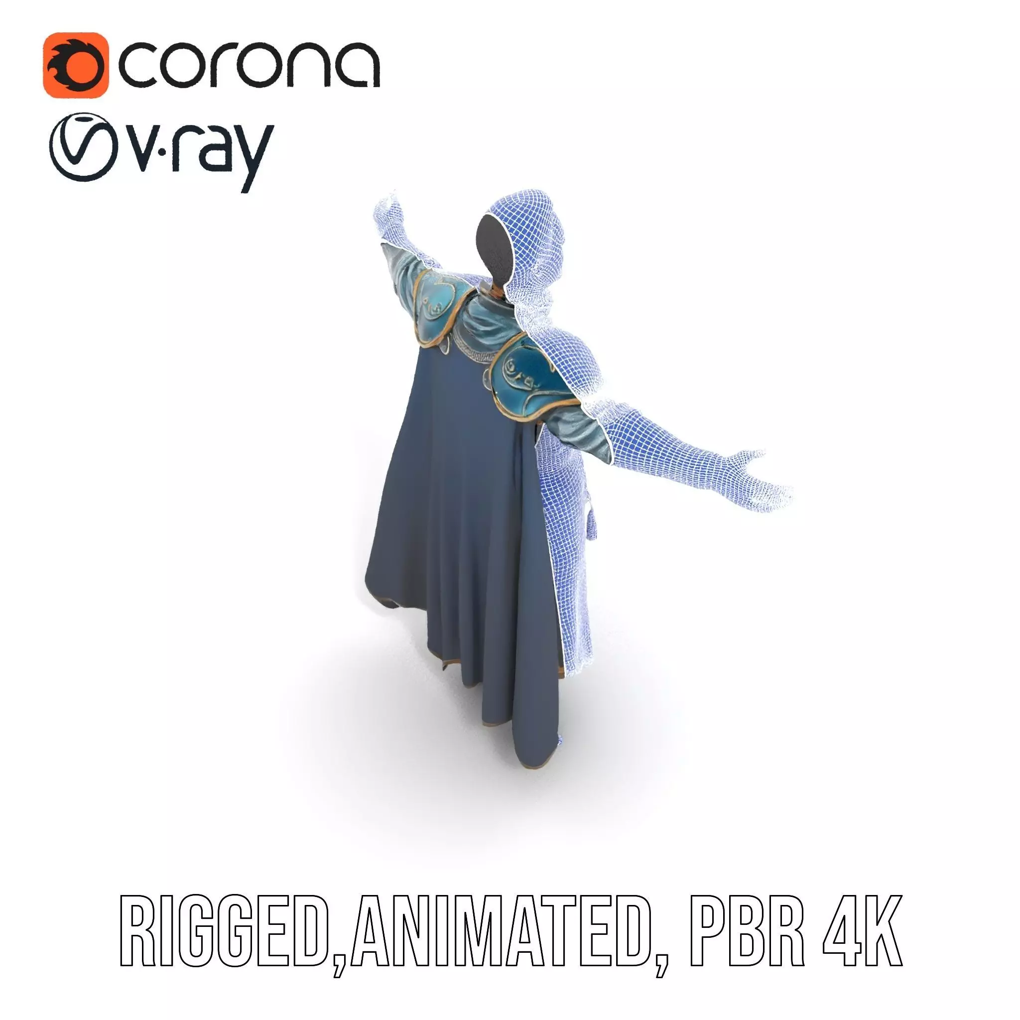 Regal Knight Armor model pack Low-poly 3D model_34
