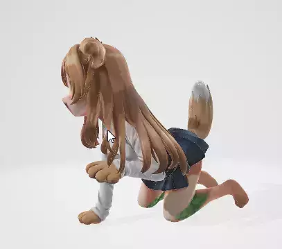 Anime Furry Girl 3D Model