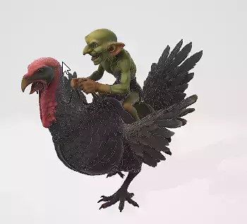 Goblin Riding a Chicken