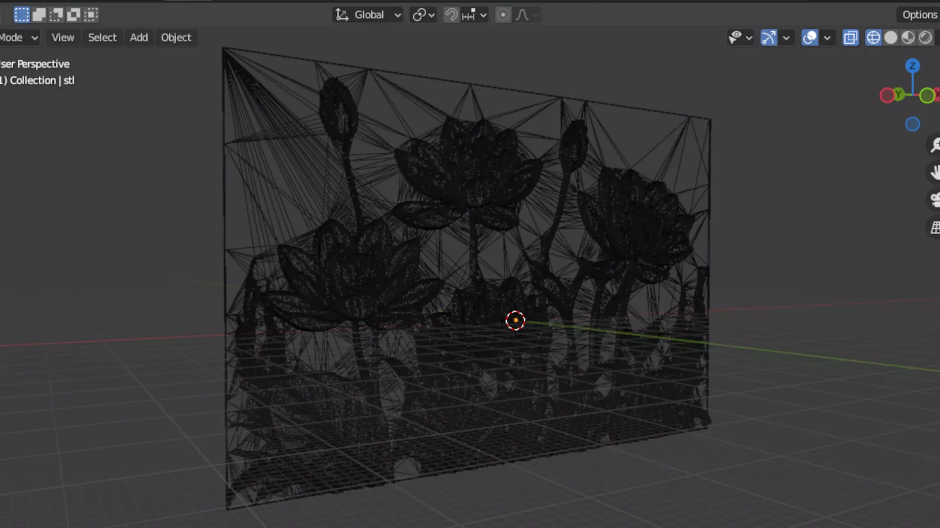 Lotus flowers wall art set relief STL panel carving CNC 260 3D model_8