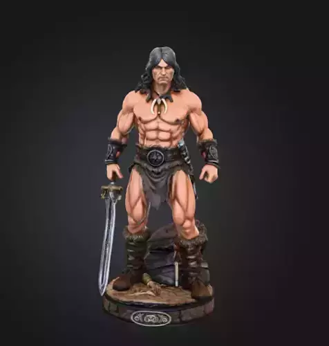 Barbarian Warrior Epic Battle Pose Figure by Aluco Studio